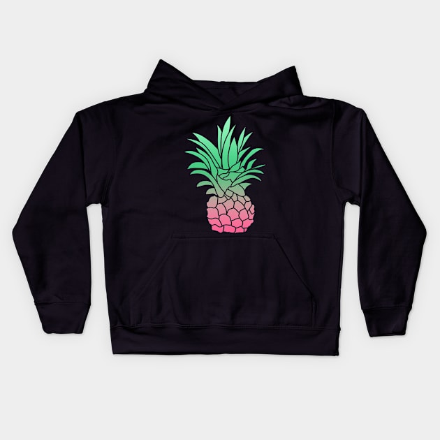 Pineapple Perfection & Pattern with Dots on Black Background Kids Hoodie by MarcyBrennanArt